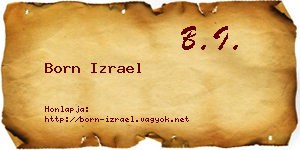 Born Izrael névjegykártya